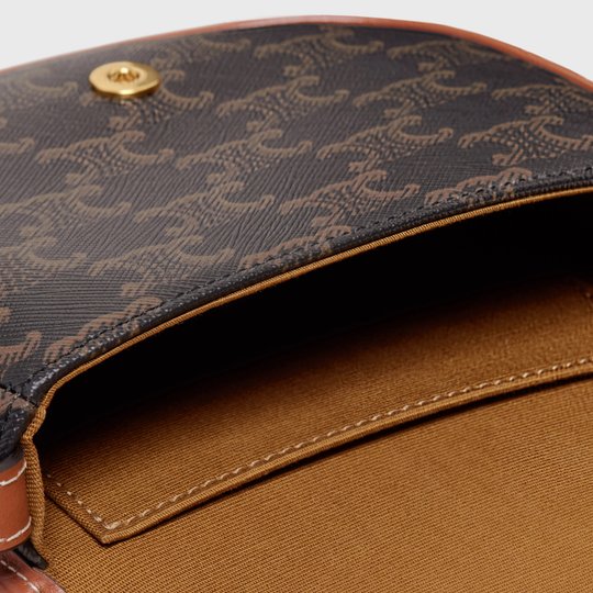 Tan Mini Besace In Triomphe Canvas And Calfskin - Leather Women's Handbag - Bagsfits