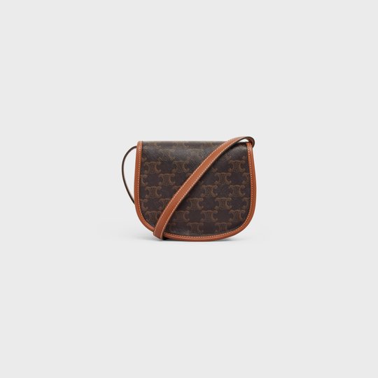 Tan Mini Besace In Triomphe Canvas And Calfskin - Leather Women's Handbag - Bagsfits