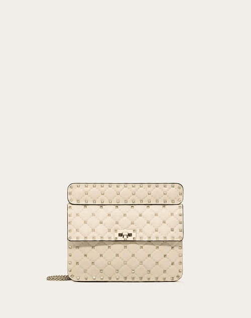 Medium Rockstud Spike Nappa Leather Bag - Leather Women's Handbag - Bagsfits