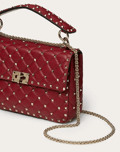 Medium Rockstud Spike Nappa Leather Bag - Leather Women's Handbag - Bagsfits