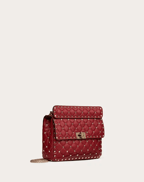 Medium Rockstud Spike Nappa Leather Bag - Leather Women's Handbag - Bagsfits