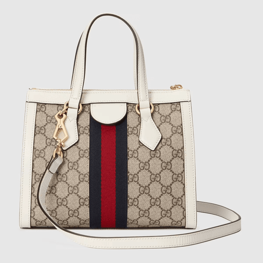 White Ophidia Small GG Tote Bag - Leather Women's Handbag - Bagsfits