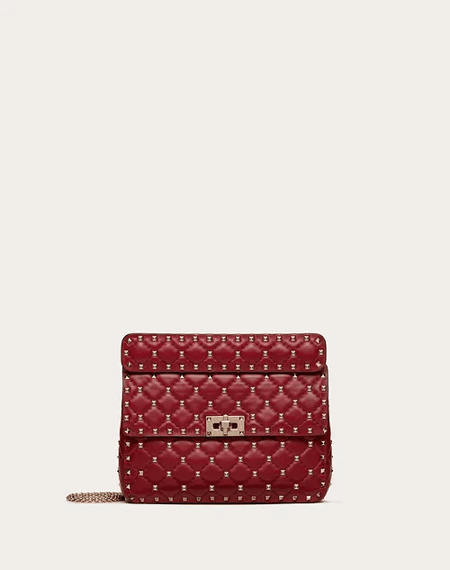 Medium Rockstud Spike Nappa Leather Bag - Leather Women's Handbag - Bagsfits