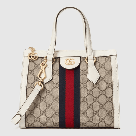 White Ophidia Small GG Tote Bag - Leather Women's Handbag - Bagsfits