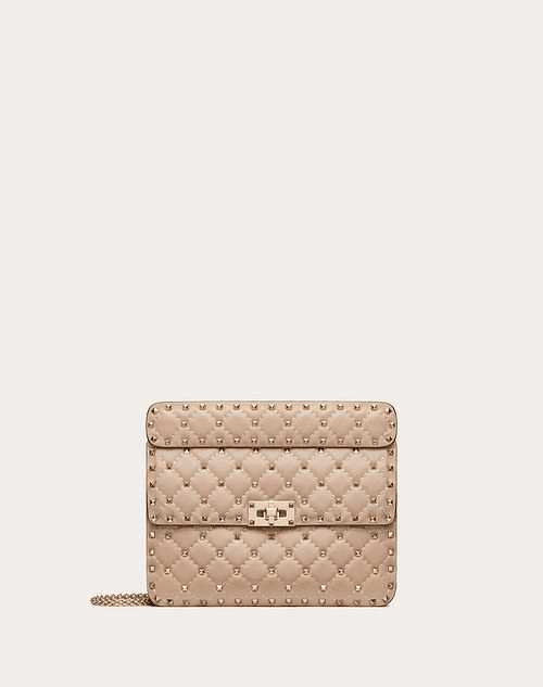 Medium Rockstud Spike Nappa Leather Bag - Leather Women's Handbag - Bagsfits