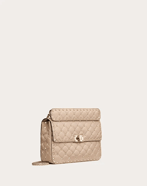 Medium Rockstud Spike Nappa Leather Bag - Leather Women's Handbag - Bagsfits