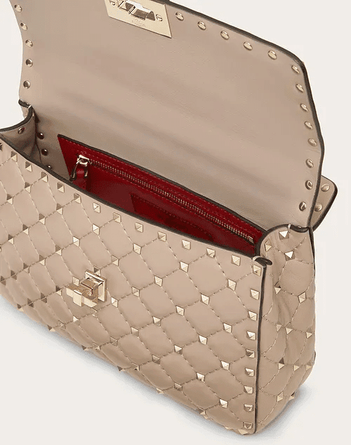 Medium Rockstud Spike Nappa Leather Bag - Leather Women's Handbag - Bagsfits