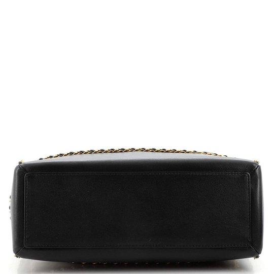 Chnl Black Quilted Calfskin Chain Around Small Shopping Tote - Leather Women's Handbag - Bagsfits
