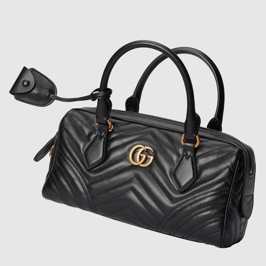 Black GG Marmont Small Top Handle Bag - Leather Women's Bag - Bagsfits