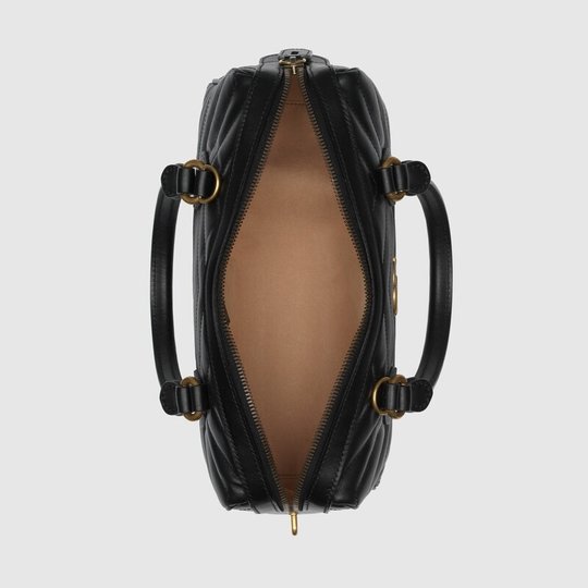 Black GG Marmont Small Top Handle Bag - Leather Women's Bag - Bagsfits