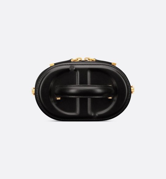 Black Calfskin with Embossed CD Signature Small CD Signature Vanity Case - Leather Women's Bag - Bagsfits