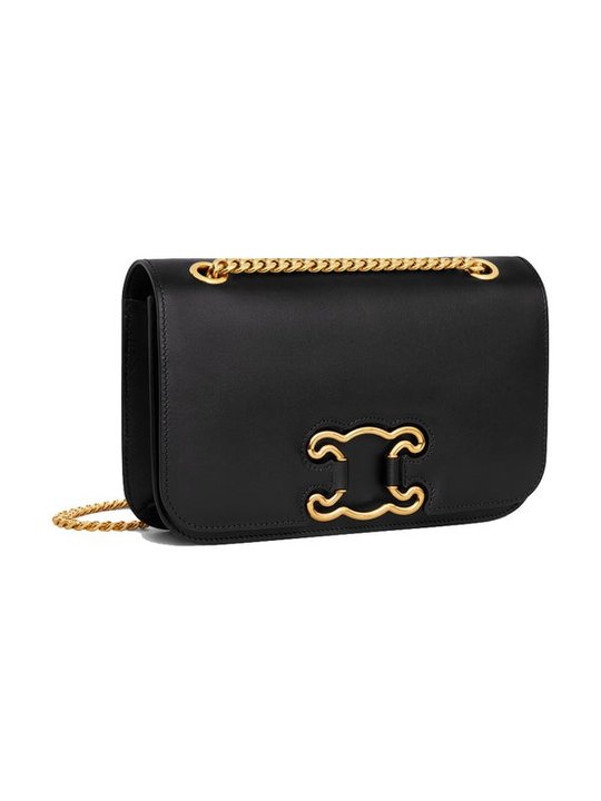 Medium Bag Triomphe Frame in Shiny Calfskin Black - Leather Women's Bag - Bagsfits