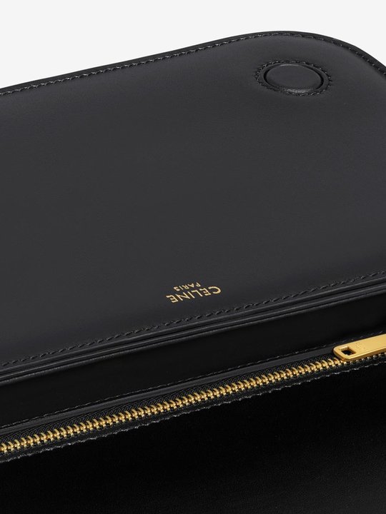 Medium Bag Triomphe Frame in Shiny Calfskin Black - Leather Women's Bag - Bagsfits
