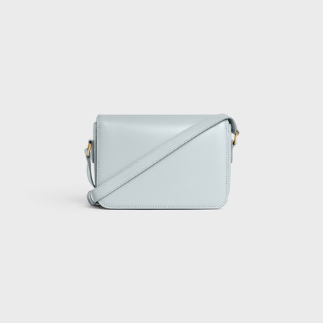 Teen Triomphe Bag In Shiny Calfskin Soft Blue - Leather Women's Bag - Bagsfits