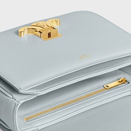 Teen Triomphe Bag In Shiny Calfskin Soft Blue - Leather Women's Bag - Bagsfits