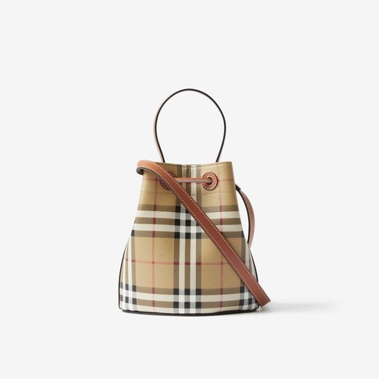 Archive Beige/Briar Brown Mini TB Bucket Bag - Leather Women's Bag - Bagsfits