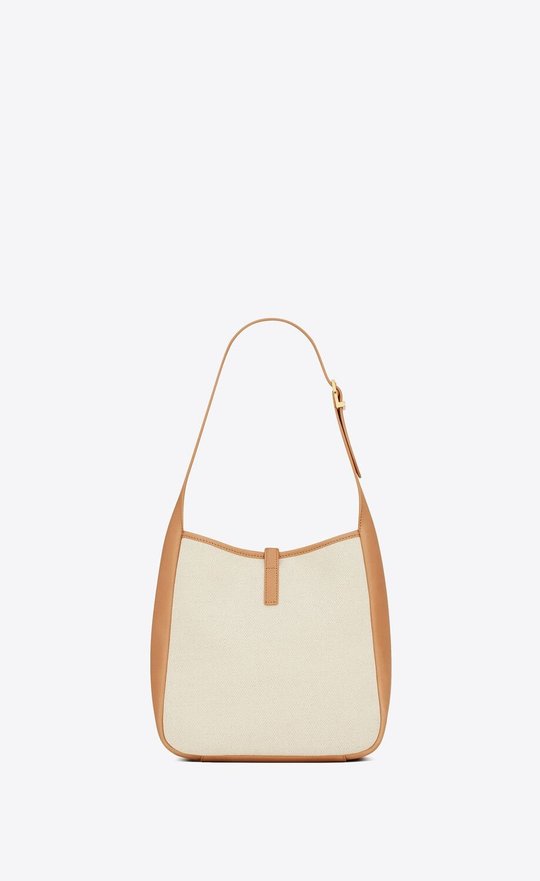 Small Le 5 À 7 Supple In Canvas And Smooth Leather - Leather Women's Bag - Bagsfits