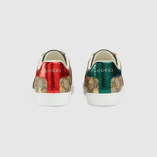 Women's Ace Sneaker Supreme Canvas With Gold Bees - Women's Designer Sneaker
