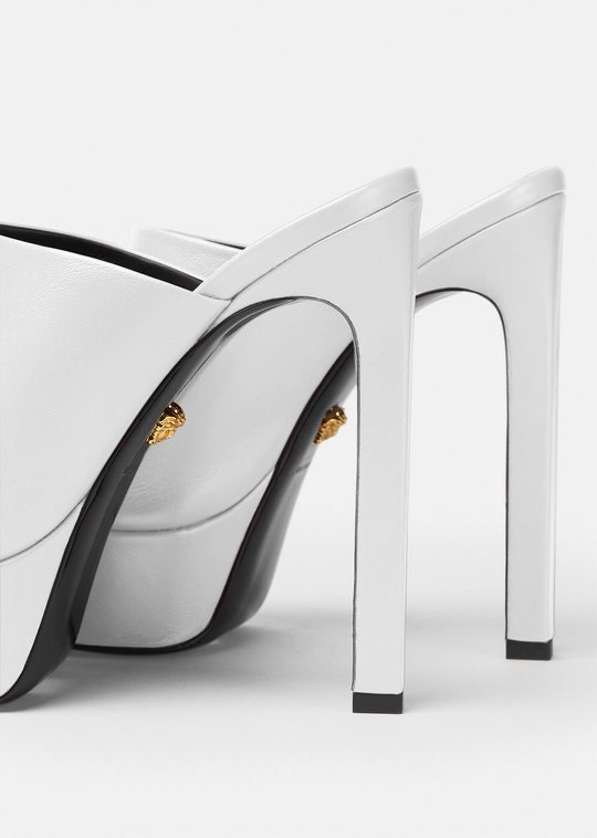 White La Medusa Platform Mules - Women's Designer Shoes - Bagsfits
