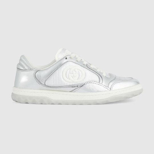 Metallic Silver Leather Women's MAC80 Sneaker - Women's Designer Shoes