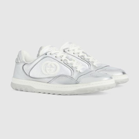 Metallic Silver Leather Women's MAC80 Sneaker - Women's Designer Shoes