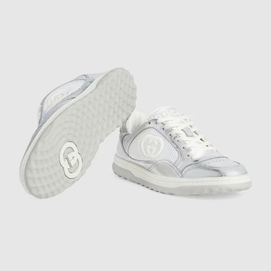 Metallic Silver Leather Women's MAC80 Sneaker - Women's Designer Shoes