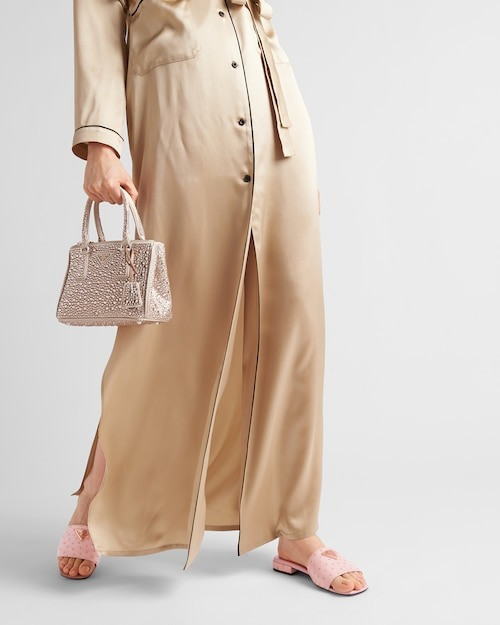Ostrich Leather Slides - Women's Designer Shoes