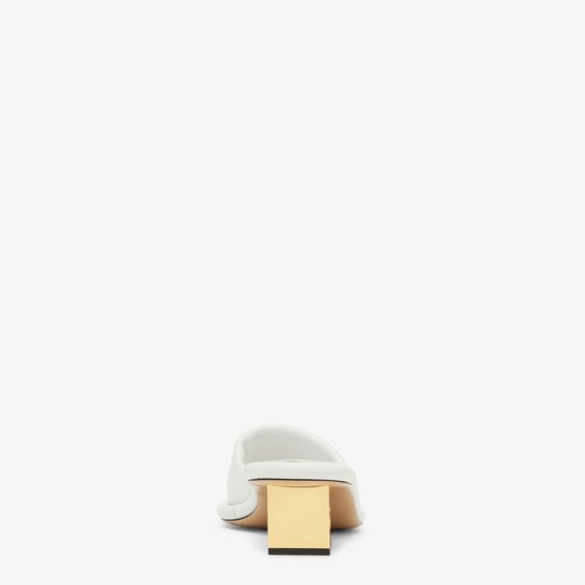 Baguette White Nappa Leather Slides - Women's Designer Shoes