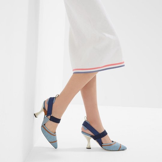 Colibrì High-Heeled Slingbacks With Embroidery - Women's Designer Shoes