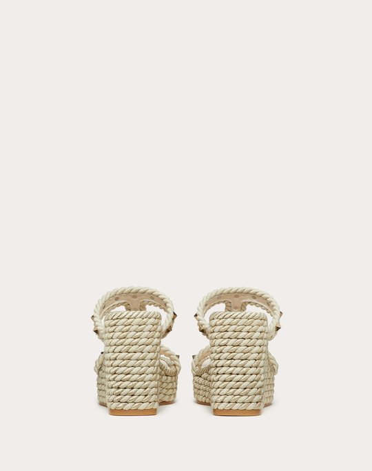 Rockstud Wedge In Calfskin 90 Mm - Women's Designer Shoes