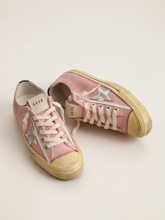V-Star Ltd In Baby Pink Suede With Silver Star - Women's Designer Shoes