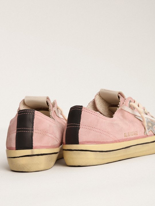 V-Star Ltd In Baby Pink Suede With Silver Star - Women's Designer Shoes