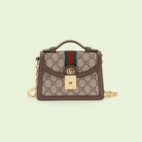 Brown Ophidia GG Mini Shoulder Bag - Leather Women's Handbag - Bagsfits