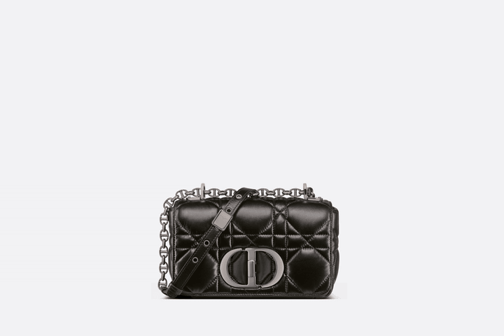 Black Quilted Macrocannage Calfskin Small Caro Bag - Leather Women's Handbag - Bagsfits