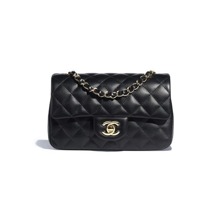 Black Lambskin Mini Flap Bag - Leather's Women Shoulder Bag