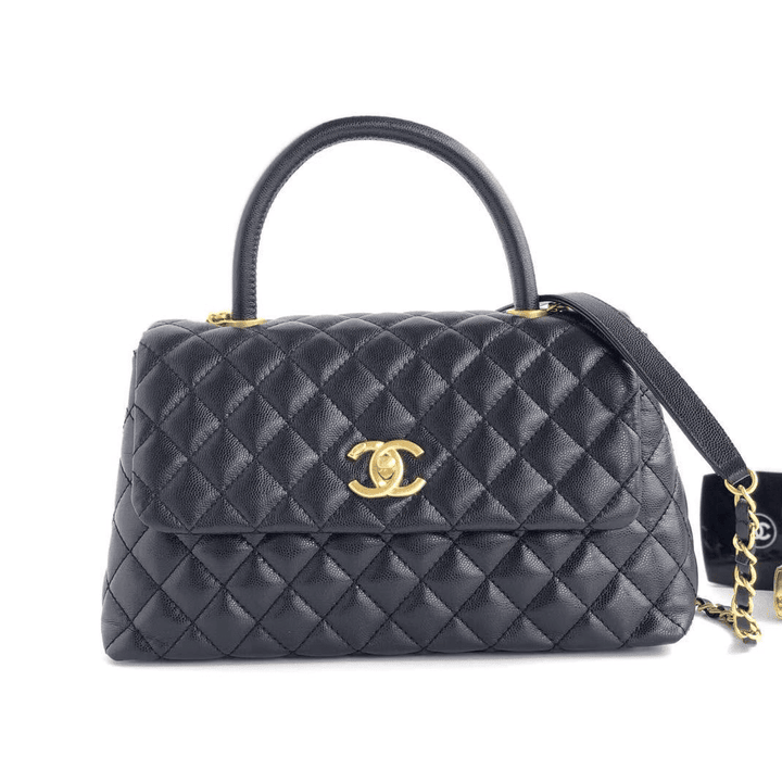Flap Bag With Top Handle - Women Leather's Handbag