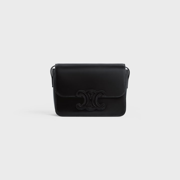 Black Teen Cuir Triomphe Bag In Shiny Calfskin - Leather Women's Handbag - Bagsfits