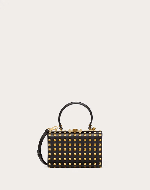 Rockstud Alcove Grainy Calfskin Box With All Over Studs Leather Bag - Leather Women's Handbag - Bagsfits