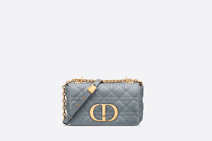 Cloud Blue Supple Cannage Calfskin Small Caro Bag - Women’s Leather Bag
