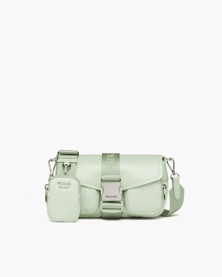 Prd Pocket Nylon And Brushed Leather Bag - Leather Women's Handbag