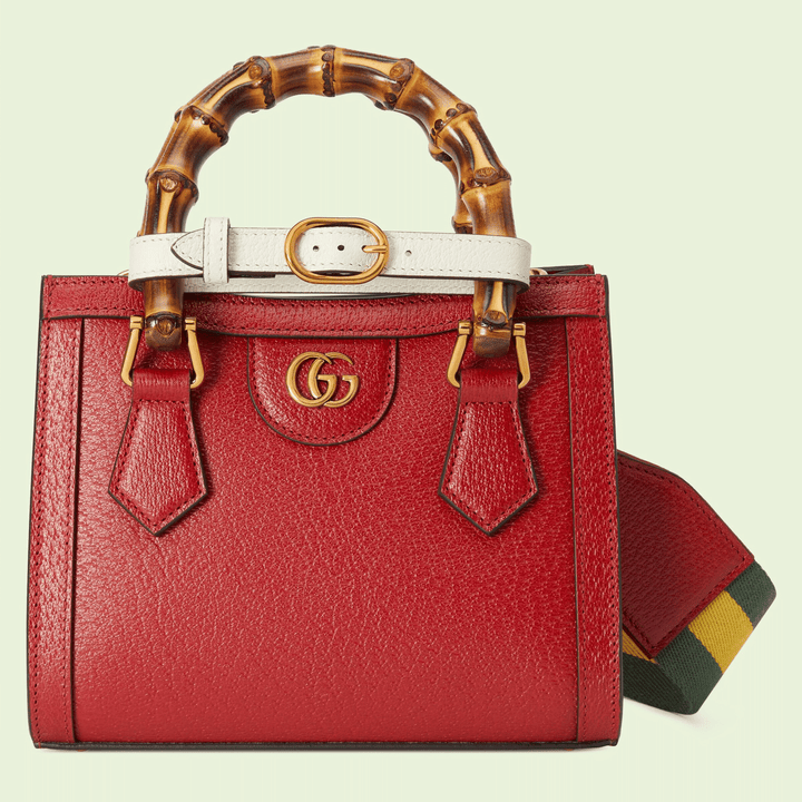 Red Diana Mini Tote Bag - Leather Women's Handbag - Bagsfits