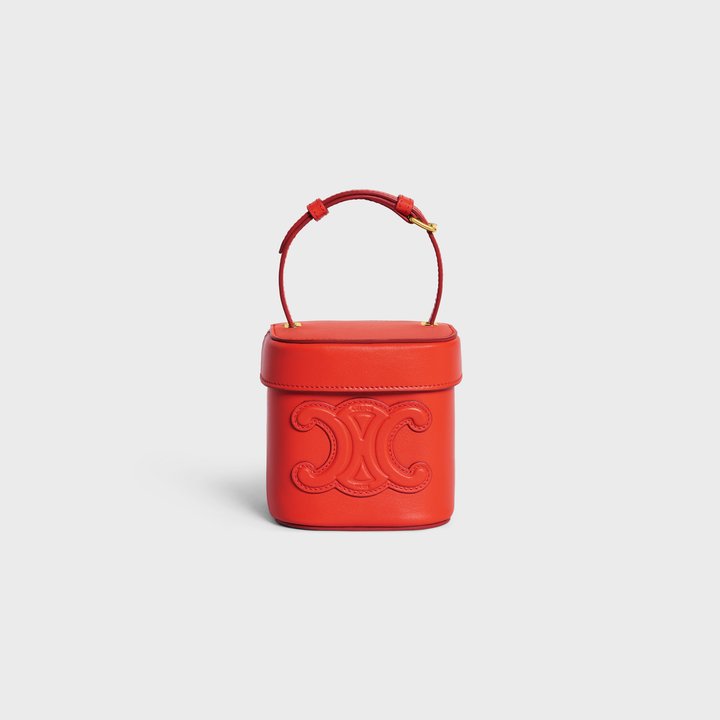 Bright Red Small Box Cuir Triomphe In Smooth Calfskin - Leather Women's Handbag - Bagsfits