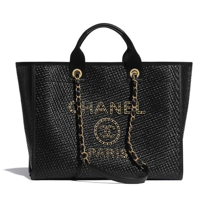 Black Straw Large Shopping Bag - Leather's Women Shoulder Bag