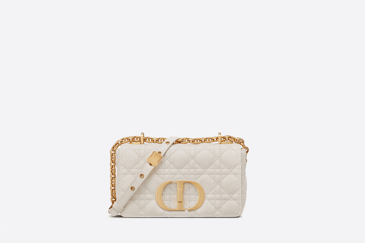 Ivory Supple Cannage Calfskin Small Caro Bag - Women’s Leather Bag