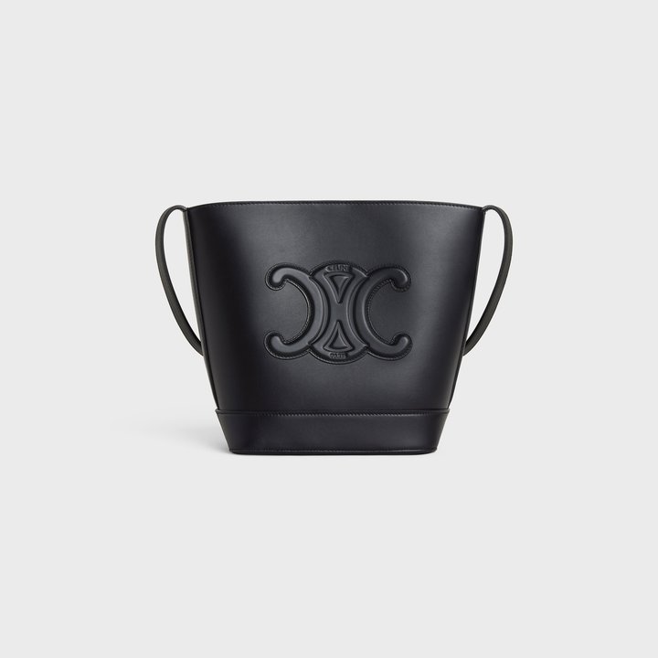 Black Small Bucket Cuir Triomphe In Smooth Calfskin - Leather Women's Handbag - Bagsfits