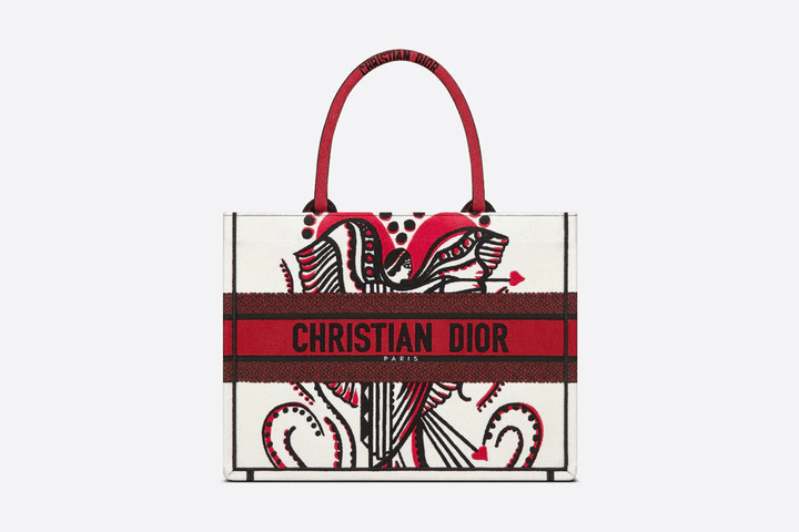 Latte Multicolor Cupidon Medium Book Tote Bag - Leather Women's Handbag - Bagsfits