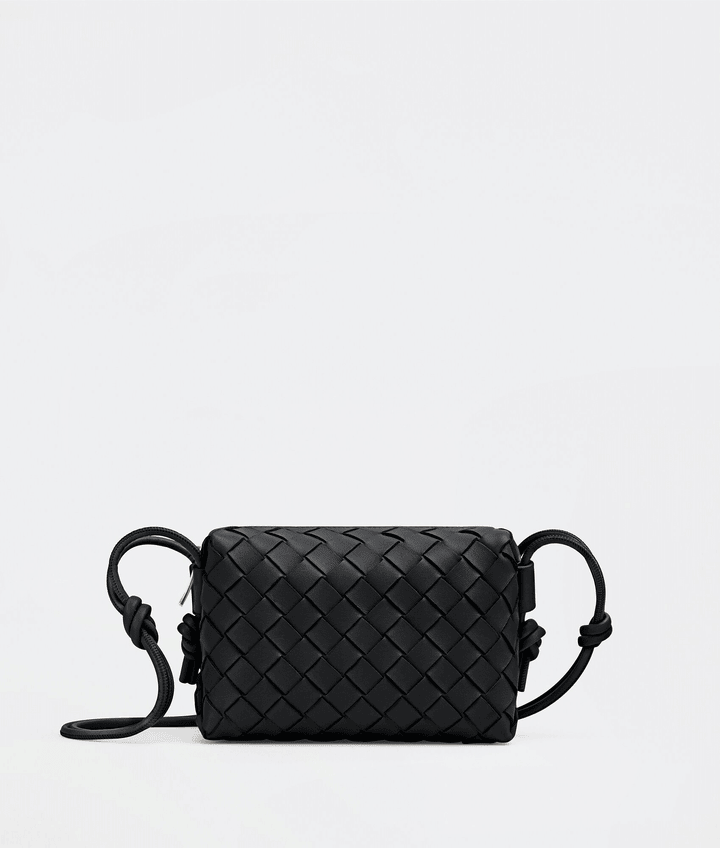 Black Loop Leather Bag - Leather Women's Handbag - Bagsfits