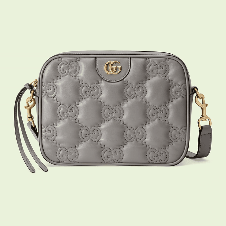 Dusty Grey GG Matelassé Leather Shoulder Bag - Leather Women's Handbag - Bagsfits