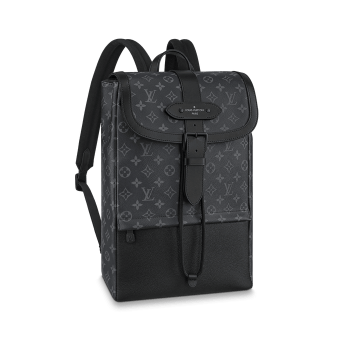 Black Saumur Backpack Monogram Eclipse Leather Bag - Leather Men's Handbag - Bagsfits