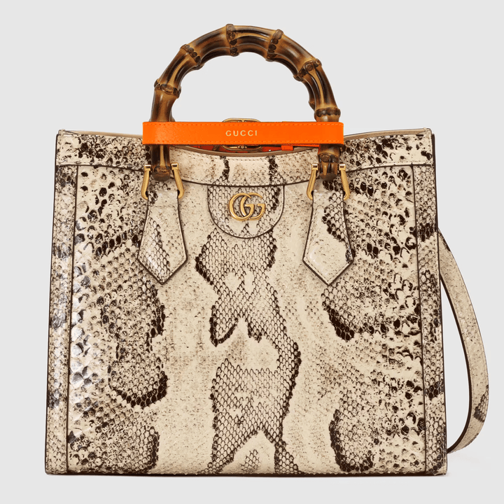 Natural Diana Small Python Tote Bag - Leather Women's Handbag - Bagsfits